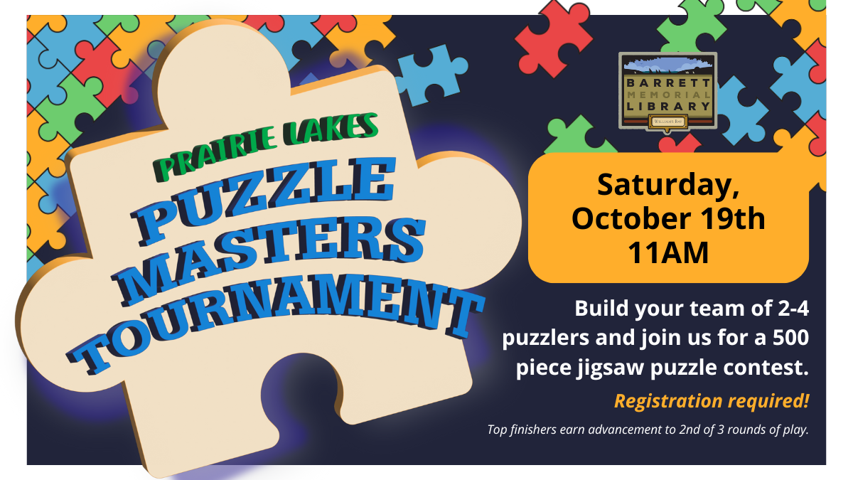 Advertisement for Prairie Lakes Puzzle Tournament 